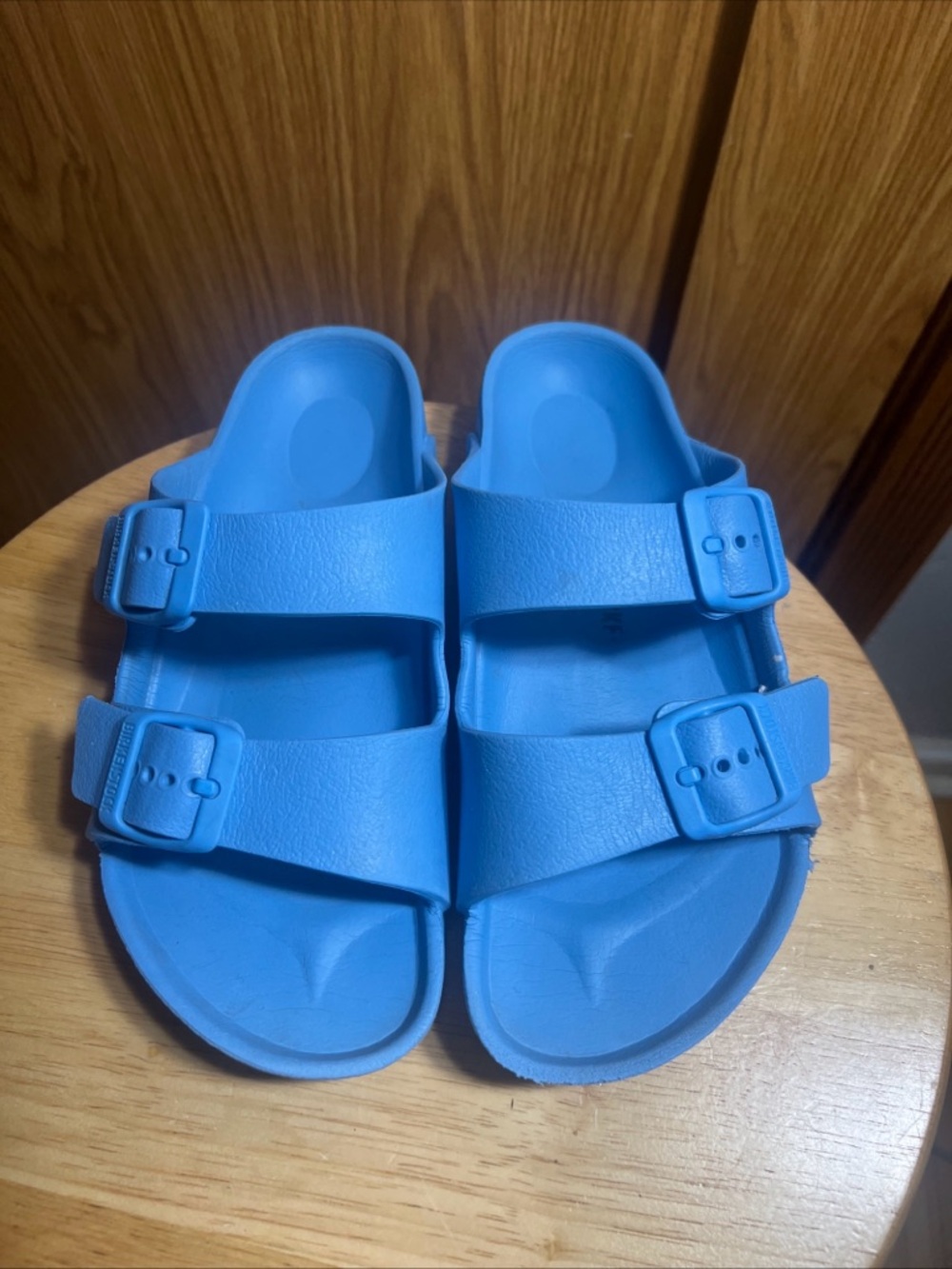 Birkenstock Kids Blue Two-Buckle Slide Sandals